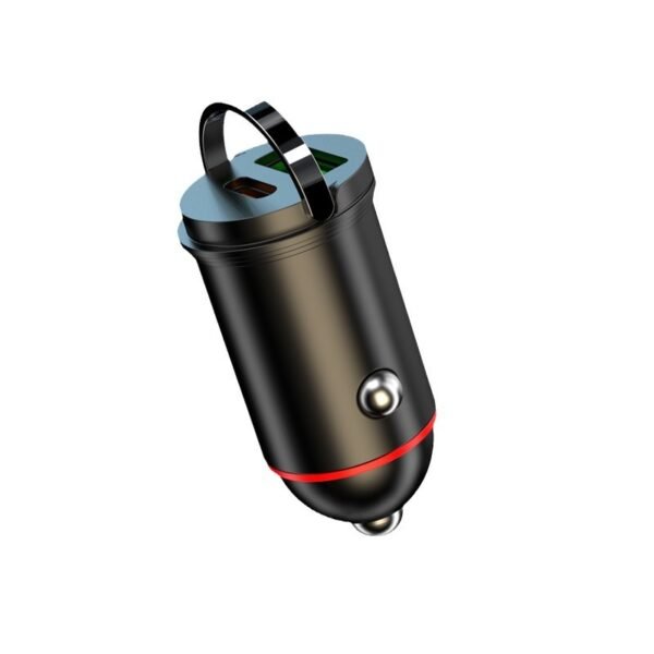 Portable Pull-Ring Dual-Port Car Charger