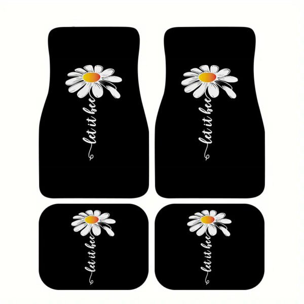 Daisy Print Car Floor Mat Set
