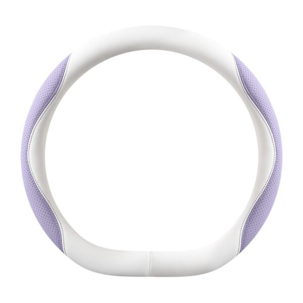 Two-Tone Perforated D-Shaped Steering Wheel Cover