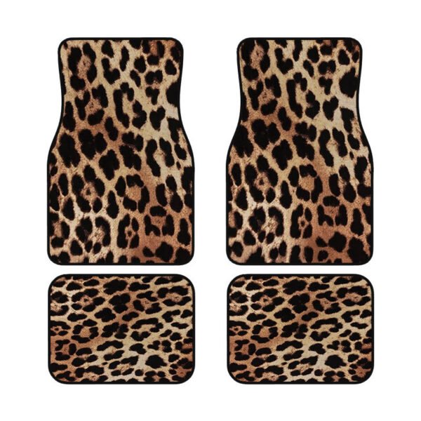 Classic Leopard Print Car Floor Mat Set